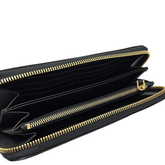 Auth PRADA - 1ML506 Black Leather Long Wallet - Picture 3 of 5
